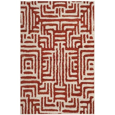 Safavieh 5 ft.-1 in. x 7 ft.-6 in. Amsterdam Power Loomed Medium Rectangle Area Rug Ivory & Terracotta AMS106B-5